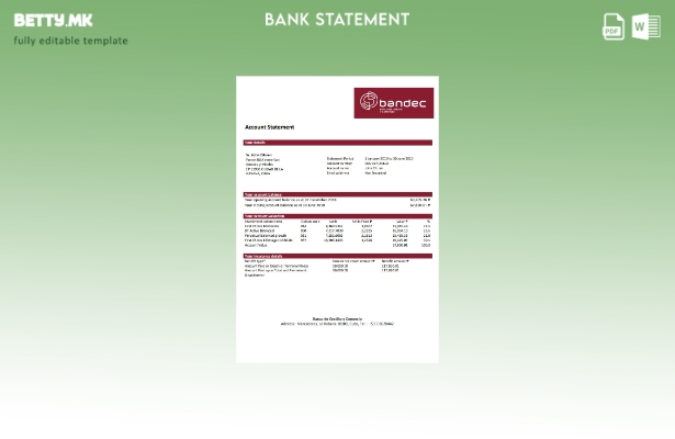 модерен стил Куба Бандек Банко де Кредито и Комерцио шаблон за извод од банка
